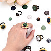 Adjustable Alloy & Iron & Rhinestone Bezel Cup Ring Base with Rotatable Tray MAK-T012-10S-6