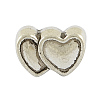 Tibetan Style Alloy Heart to Heart European Bead Enamel Settings TIBEB-7528-AS-LF-1