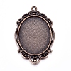Tibetan Style Pendant Cabochon Settings TIBEP-A22962-R-FF-1
