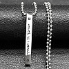 Non-Tarnish 304 Stainless Steel Ball Chain Rectangle Pendant Necklaces NJEW-K273-05P-1