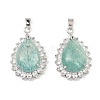 Natural Amazonite & Rhinestone Pendants G-K338-31P-04-1