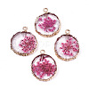 Transparent Clear Epoxy Resin & Dried Flower Pendants RESI-S383-075-C03-1