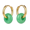 Rondelle Natural Malaysia Jade Beded Hoop Earrings EJEW-JE04937-3