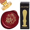 Brass Wax Seal Stamps with Wood Handle AJEW-WH0412-0091-1