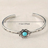 Retro Alloy and Synthetic Turquoise Cuff Bangles for Women FS-WG1808F-01-4