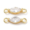 Brass Clear Cubic Zirconia Links Connectors ZIRC-G170-14G-01-1