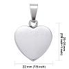 Tarnish Resistant Fashionable 304 Stainless Steel Stamping Blank Tag Pendants STAS-J002A-01-2