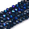Electroplate Opaque Solid Color Glass Beads Strands EGLA-A044-P8mm-L16-1