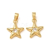 Brass Micro Pave Clear Cubic Zirconia Pendants CU-CBADD64-08G-1