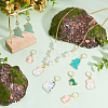 12Pcs 6 Style Dinosaur Alloy Enamel Pendant Locking Stitch Markers HJEW-AB00666-4