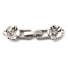 Brass Micro Pave Clear Cubic Zirconia Fold Over Clasps KK-C075-32P-1