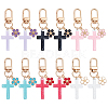 12Pcs 6 Colors Resin & Alloy Enamel Pendant Decorations HJEW-HY00177-1