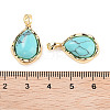 Synthetic Turquoise Teardrop Pendants KK-C051-59G-01-3