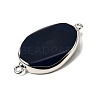 Natural Agate(Dyed & Heated) Oval Links Connector Charms G-P614-06P-01-2