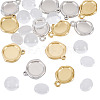 32Pcs 304 Stainless Steel Pendant Cabochon Settings STAS-TA0005-81-3