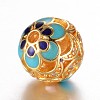 Brass Micro Pave Cubic Zirconia Beads X-ZIRC-D114-23G-2