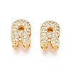 Brass Micro Pave Clear Cubic Zirconia Beads KK-T071-17G-R-1