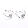 Brass Micro Pave Cubic Zirconia Screw Carabiner Lock Charms ZIRC-I031-06P-1