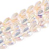 Electroplate Transparent Glass Beads Strands EGLA-N056-01A-12-1