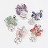Natural Mixed Stone Chips Pendants HJEW-JM00260-1