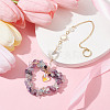 Heart Natural Fluorite Chip Pendant Drcorations HJEW-JM01651-04-3