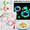120Pcs Silicone Beads 12mm Fluorescent Silicone Beads for Keychain Making JX328A-7