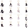 Alloy Enamel Cat Pendant Locking Stitch Markers HJEW-SW00038-1