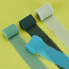 4 Rolls 4 Colors Polyester Raw Edged Ribbon OCOR-NB0001-81A-4