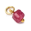 Natural Colorful Tourmaline Faceted Table Cut Cube Charms X-PALLOY-JF04482-01-3