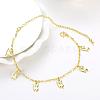 European and American Fashion Brass Cat Charm Anklets For Ladies Summer Holiday AJEW-BB14788-G-6