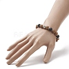 Gemstone & Alloy Buddhist Head & Wood Beaded Stretch Bracelet for Women BJEW-JB09151-6