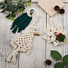 Crafans 3Pcs 3 Style Christmas Theme Cotton Weave Pendant Decorations HJEW-CF0001-13-5
