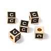 Rack Plating Brass Enamel Beads KK-B060-04G-01C-3