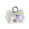 4Pcs 4 Colors Electroplate Glass Charms PALLOY-JF04402-02-3