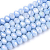 Anti-Tarnish Electroplate Rondelle Glass Beads Strands EGLA-T021-6mm-17-09-1