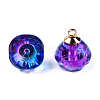 Transparent Spray Painted Glass Charms GLAA-N035-031-G01-4