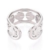 304 Stainless Steel Cuff Rings for Women RJEW-N052-06P-3
