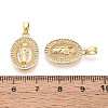 Religion Brass Micro Pave Cubic Zirconia Pendants KK-T073-49G-3