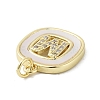 Rack Plating Brass Micro Pave Clear Cubic Zirconia Pendants KK-E102-33G-M-2