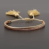 Miyuki Seed Braided Bead Bracelet with Double Tassel BJEW-P269-46A-2