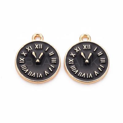 Clock Alloy Enamel Pendants ENAM-Q033-11B-1