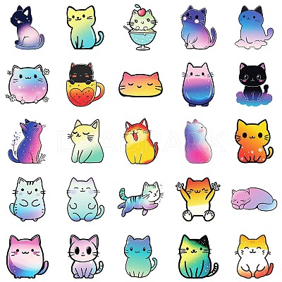 50Pcs Cartoon Cat Paper Sticker STIC-C012-02-1