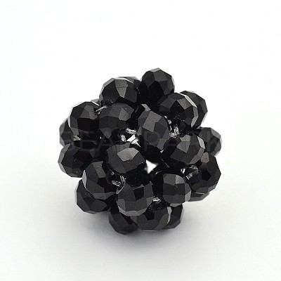 Glass Crystal Round Woven Beads GLAA-A034-4mm-A08-1