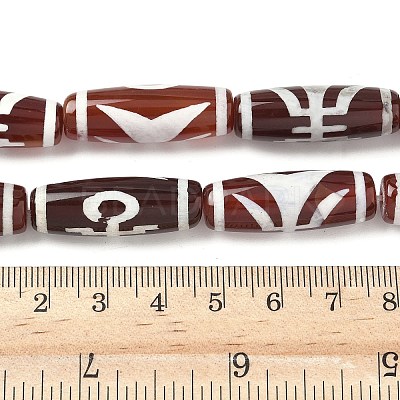 Rice Shape Tibetan Style dZi Beads Strands G-A269-A03-01-1
