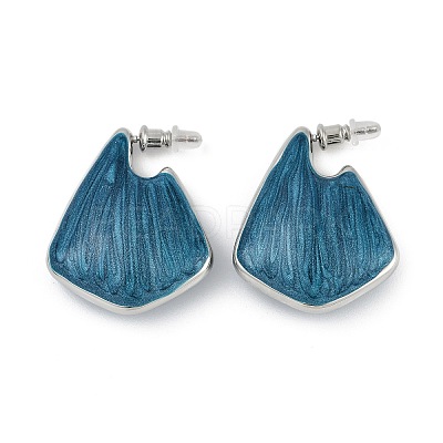 Brass Enamel Stud Earrings EJEW-Q391-01P-02-1