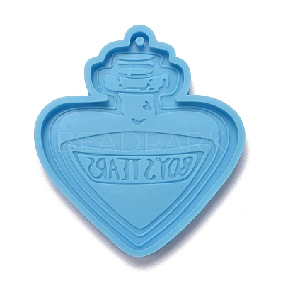 Heart Perfume Bottle with Word BOYS TEARS Pendant Silicone Molds DIY-M034-24-1