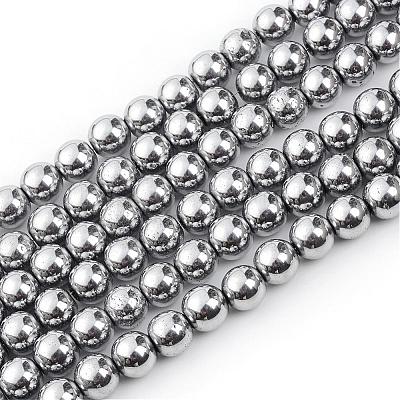 Non-magnetic Synthetic Hematite Beads Strands G-S096-4mm-3-1