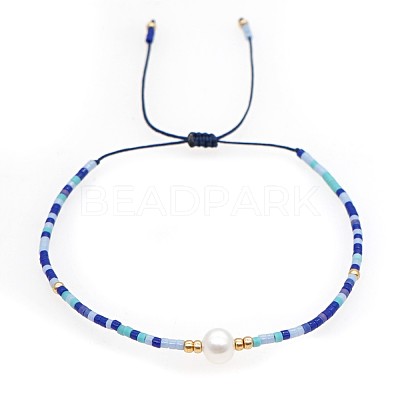 Mother's Day Glass Seed Bead & Imitation Pearl Beads Braided Bead Bracelets for Women SK3516-19-1
