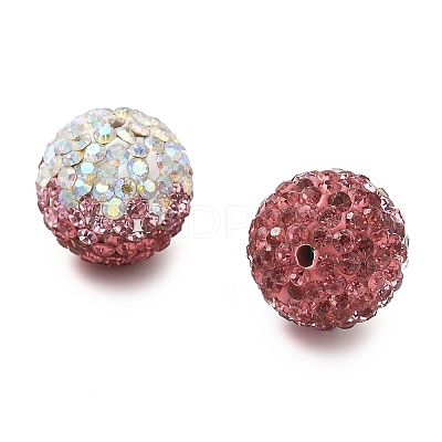 Gradient Color Design Polymer Clay Rhinestone Beads CLAY-NH0001-03G-1