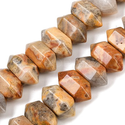 Natural Crazy Agate Double Terminated Point Beads Strands G-T142-90-1